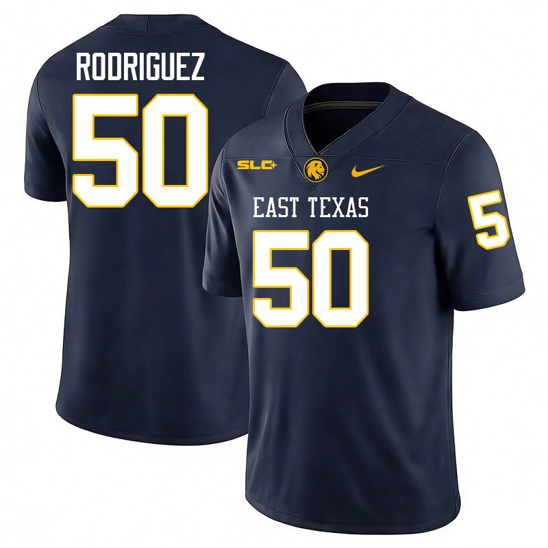 East Texas A&M Lions #50 Levi Drake Rodriguez College Football Jerseys,Uniforms-Navy